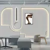 Fondo de pared de salón de belleza de alta gama estilo nórdico tienda de ropa estudio de belleza papel tapiz imitación celosía tela para pared de sala de estar