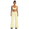 Conjunto fitness transfronteiriço com top esportivo de gola halter, secagem rápida, roupa casual para esportes ao ar livre, corrida, yoga para mulheres