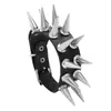 Pulsera de Cuero con Pinchos de Doble Fila Estilo Punk Exagerado Popular en Europa y América Personalidad Creativa de Moda Rock Versátil para Hombres y Mujeres