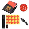 Set de Árbitro de Fútbol con Tarjetas Rojas y Amarillas, Silbato Metálico para Árbitro, Bandera de Juez de Línea, Kit de Herramientas para Árbitros para Entrenadores y Partidos