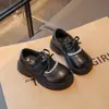 Zapatos de Princesa para Niña con Adorno de Encaje y Moño 2026 Primavera/Verano Nuevos Modernos Versátiles Mary Jane Pequeños de Piel Tendencia