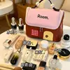 Bolsa de Maquillaje Dopamina Organizador de Maquillaje de Gran Capacidad con Múltiples Compartimentos, Bolsa de Viaje Portátil para Cuidado de la Piel, Almacenamiento Resistente a la Suciedad