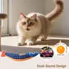 Juguete para gato: Pescado de Hierba Gatuna para Entretenimiento Propio, Palo Tira-Gatos Duradero y Resistente a Mordeduras, Juguete Realista de Pescado de Menta para Mascotas