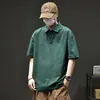 Camisa polo de manga corta de peso pesado 280G para hombre, nuevo estilo de verano, corte holgado, talla grande, camiseta casual, al por mayor