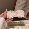 Pegatinas Mágicas Florales de Encaje Cremoso Fresa Dulce Tulipán Tela Femenina Nicho Pegatinas para el Cabello Perezoso