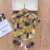 Camisa de manga corta con solapa de verano para niños de Ai Le Rabbit, estilo casual, color, estampado, tendencia, c1027