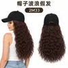 Gorra de béisbol estilo transfronterizo europeo y americano con peluca de pelo rizado integrada, hace que la cara se vea naturalmente más pequeña, peluca para proteger del sol en verano, venta al por mayor y dropshipping