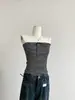 Top Tubo Listrado Estilo Tailandês para Mulheres, Peça de Roupa Externa de Verão, Design Único e Bonito, Top de Nicho