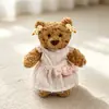 Vendendo Apenas Roupas de Boneca Vestido e Chapéu Urso de Barcelona 18cm Roupas de Boneca Vestido Floral de Gaze Névoa de Pêssego 20cm para Boneca Cheinha