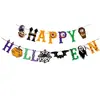 Decoración Fiesta de Halloween Bandera de Tirar con Letras Feliz Halloween Flor Espiral Colgante Suministros de Decoración