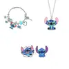 Conjunto de Pulseira, Colar e Broche Temático Stitch Lilo & Stitch, Acessórios Divertidos Animados para Crianças, Atacado em Estoque