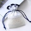 Bolsa de Cordão de Porcelana Azul e Branca Bolsa de Presente para Joias Bolsa de Armazenamento de Fio de Bambu Feita à Mão Bolsa com Cordão de Renda com Alça
