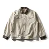 Chamarra Casual de Bloques de Color Estilo Americano Nanxia para Hombre, Marca Nueva de Moda, Corte Holgado, Versátil Chaqueta de Trabajo para Pareja