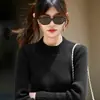 Nuevo top de punto básico de cuello medio ajustado para comercio exterior transfronterizo, suéter de punto holgado y versátil para otoño e invierno