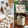 50 Pegatinas de Animales Graffiti Retro Dibujos Animados Clásicos, Impermeables para Decoración de Diario DIY, Cuaderno, Equipaje