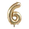 [Empaquetado Individualmente] Globos de Número Platino Dorado Claro de 40 pulgadas Fiesta de Cumpleaños Infantil Festival Decoración de Globos de Cumpleaños