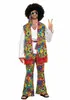 Conjunto de Halloween para hombre, pareja, estilo retro de los años 70, estilo europeo y americano, espectáculo de discoteca hippie, hombres y mujeres adultos.