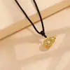 Collar de Perlas de Calabaza Hueca, Artesanía Antigua en Oro, Adorno Nacional con Esmalte, Adorno para el Cuello con Significado de Fortuna y Auspiciosidad