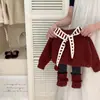 Ningli Ropa de Invierno Nueva para Niñas y Niños de 4 Años Traje de Suéter de Punto Grueso Cálido Coreano para Año Nuevo con Chal