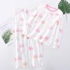 Conjunto de Roupas de Casa de Algodão Bambu Infantil 2023 Novo Roupa de Ar Condicionado Manga Longa para Meninas Roupa de Outono para Bebê Conjunto Calça Longa