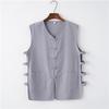 Vestido Tang de Algodão e Linho Masculino Jovem Estilo Chinês Colete Masculino Estilo Chinês Verão Ombro-cintura para Meia-idade e Idosos Jovens Solto Vestido de Verão do Pai