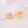 Acessórios de joia semiacabados para atacado material metal cravejado zircônia Pingente de coração colar pulseira brincos pingente diy