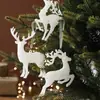 Polvo Dorado de Brillo de Plástico Transfronterizo Colgante de Reno Cervatillo Accesorios de Decoración para Árbol de Navidad Decoraciones Navideñas Estampado en Caliente