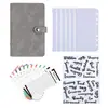 Cuaderno de Hojas Sueltas A6 Transfronterizo con Anillas Desmontables, Planificador Sencillo, Cuaderno de Piel Suave, Bolsillo Multifuncional con Cremallera