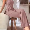 2025 Nuevos Pantalones Cortos Casuales con Botón de Inicio Pijama Ropa de Casa para Mujer con Abertura Nuevo Hogar 7056