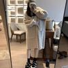 Nuevo Abrigo Suéter de Pareja Gris de Longitud Media Otoño/Invierno 2025 Estilo Perezoso para Hombre y Mujer Abrigo Cardigan Grueso de Punto