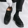 Zapatos de Cuero para Hombre Amazon Estilo Europeo y Americano Gamuza Estilo Británico Brogue Zapatos Casuales Tallas Grandes Zapatos de Hombre para Exportación