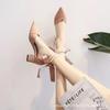 Zapatos de Tacón Alto para Mujer 2026 Estilo Nuevo Estilo Hada Tacón Medio Tacón Grueso 5cm Punta Fina de Niña Zapatos de Perla Francesa para Mujer