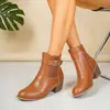 Botas para Mujer Estilo Europeo con Hebilla de Cinturón y Punta Fina Transfronterizas Europeas y Americanas Versátiles para Otoño e Invierno 2026 Cremallera Lateral Venta al por Mayor Tallas Grandes