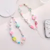 Lindo y fresco cordón para teléfono con cuentas de fresa, adecuado para todas las fundas de teléfono, correa de muñeca anticaída