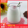 Botella de pudín de fábrica de cabello liso con tapa Botella de yogur de 100 ml Taza de leche Taza de pudín Botella de vidrio