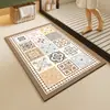 Tapetes de Chão para Banheiro Estilo Americano com Azulejo, Tapetes de Chão Absorventes de Lama de Diatomáceas, Resistentes a Manchas Domésticas, Tapetes Antiderrapantes de Fácil Manutenção, Tapetes Laváveis para Pés