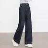 Nova Coleção Primavera 2025 Calça Jeans Wide Leg Azul Tanino Feminina Calça Feminina Solta Calça Reta Calças Azul Escuro Calças