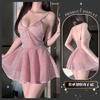 Yishengxian Lencería Sexy para Mujer Uniforme Brillante de Discoteca Vestido con Liguero Tentación Conjunto de Pijama Sexy Gratis