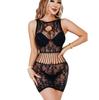 Lingerie Sexy Europeia e Americana Transfronteiriça para Mulheres, Body Jacquard Transparente Vazado, Camisola de Renda, Vestido Bodycon, Roupa de Dormir