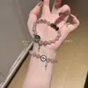 Pulseira de Cristal Natural com Contas Super Sete Ouro Negro, Novo Estilo Chinês Luxo Leve Pulseira Multicamadas Feita à Mão