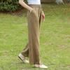 Conjunto de Dos Piezas de Verano Suelto Bordado de Manga Corta Retro de Algodón y Lino Talla Grande Adelgazante para Madres de Mediana Edad: Top y Pantalones de Pierna Ancha