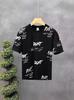 Camiseta de verano para hombre, de manga corta, ajustada, de media manga, moderna, de marca, combina con todo, para estudiantes.