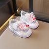 Nuevos Zapatos de Otoño 2025 para Niños Gato de Dibujos Animados Lindo Malla Moño Niñas Encaje Zapatillas Casuales para Niñas