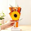 Mini Ramo de Girasoles, Flores de Jabón, Girasoles Secos y Caja de Regalo como Éxito de Temporada de Graduación