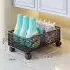 Estante de almacenamiento para baño, cesto para ropa sucia debajo del gabinete, organizador para lavabo de inodoro, almacenamiento de detergente para ropa, carrito pequeño móvil