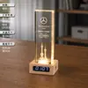 Personalización de Trofeos de Cristal Luminoso, Relojes de Madera Maciza Creativos, Adornos de Medallas, Souvenirs para Eventos de Reunión Anual de Empresas para Empleados