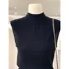 Chal de punto sin mangas de alta gama, nicho, exquisito, con textura de cuerda retorcida, top suave, amigable con la piel, elástico para mujer