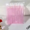 Pincel para Labios de Varilla de Cristal, Pincel Espuma Limpiadora para Extensiones de Pestañas, Pincel Desechable para Labial, Pincel Biselado para Labios