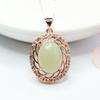 Colgante de Huevo de Pato Verde Jade Hetian Natural Collar Huevo de Paloma Joyería Transmisión en Vivo Venta al por Mayor Dropshipping S2032306
