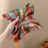 Pañuelo Cuadrado a Cuadros Estilo Coreano para el Cabello, Goma Elástica Estilo Perezoso, Cuerda para Moño de Gama Alta, Goma para el Cabello Dulce